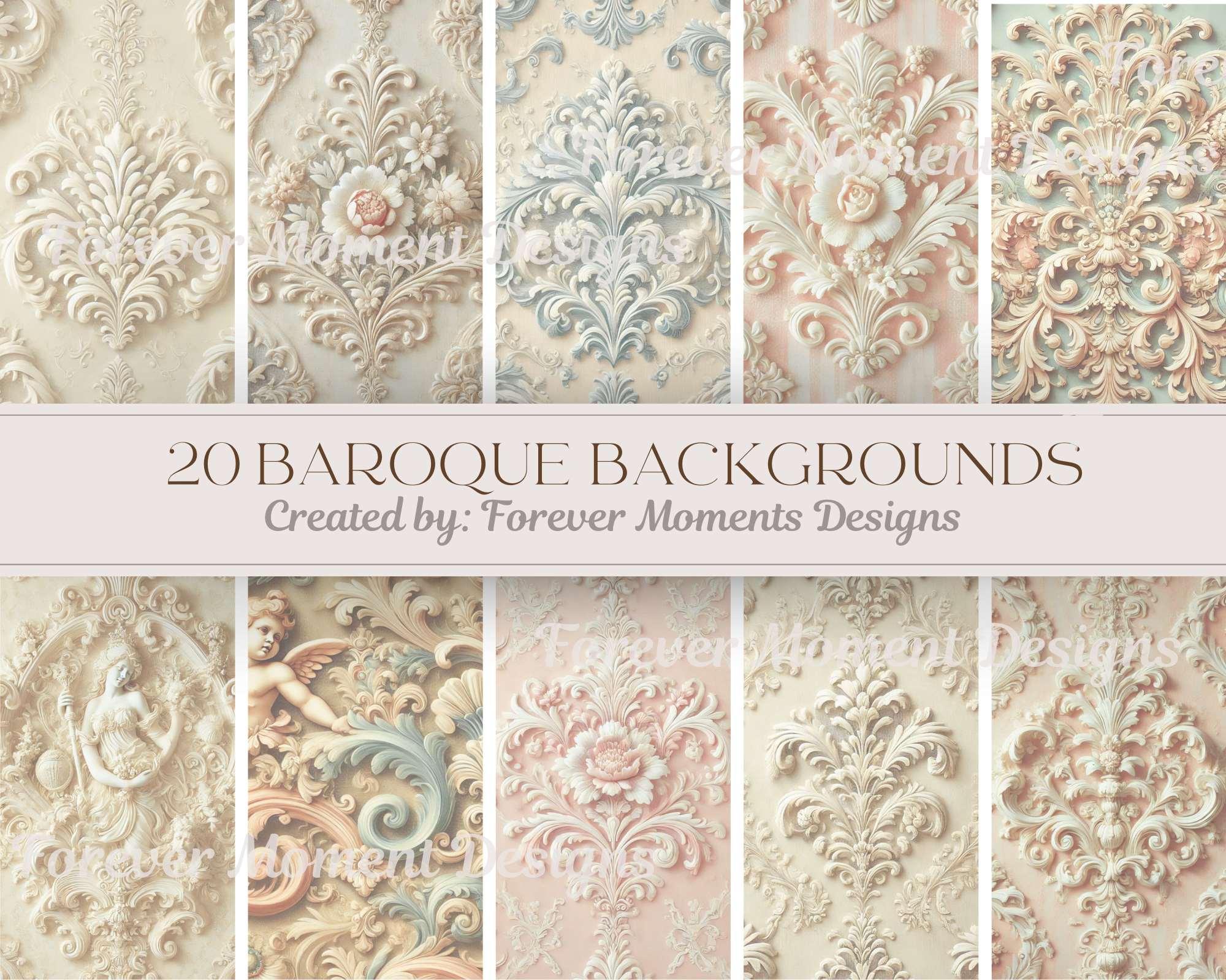 Baroque Backgrounds Paper Collection ( portrait)
