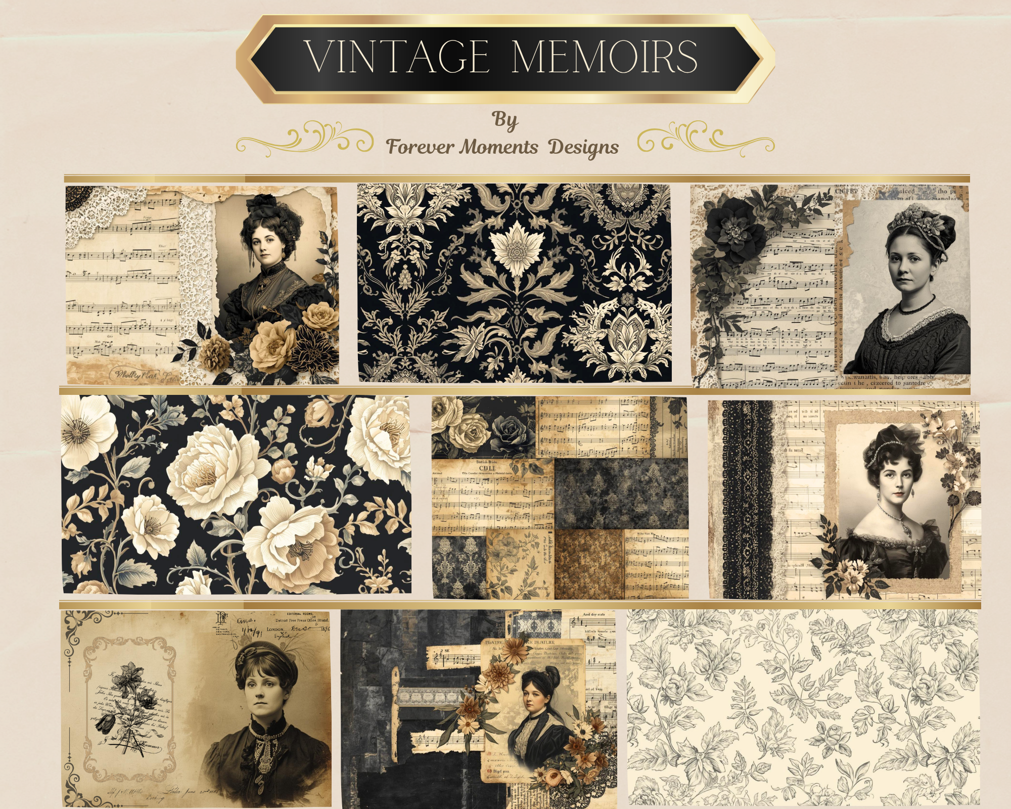 Vintage Memoirs Junk Journal  Kit
