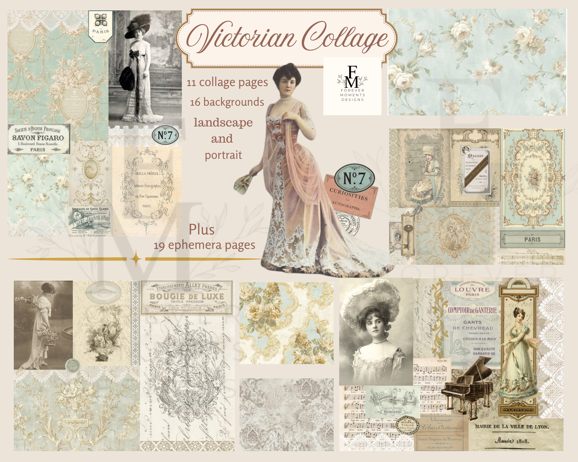 Victorian Collage kit + bonus ephemera kit