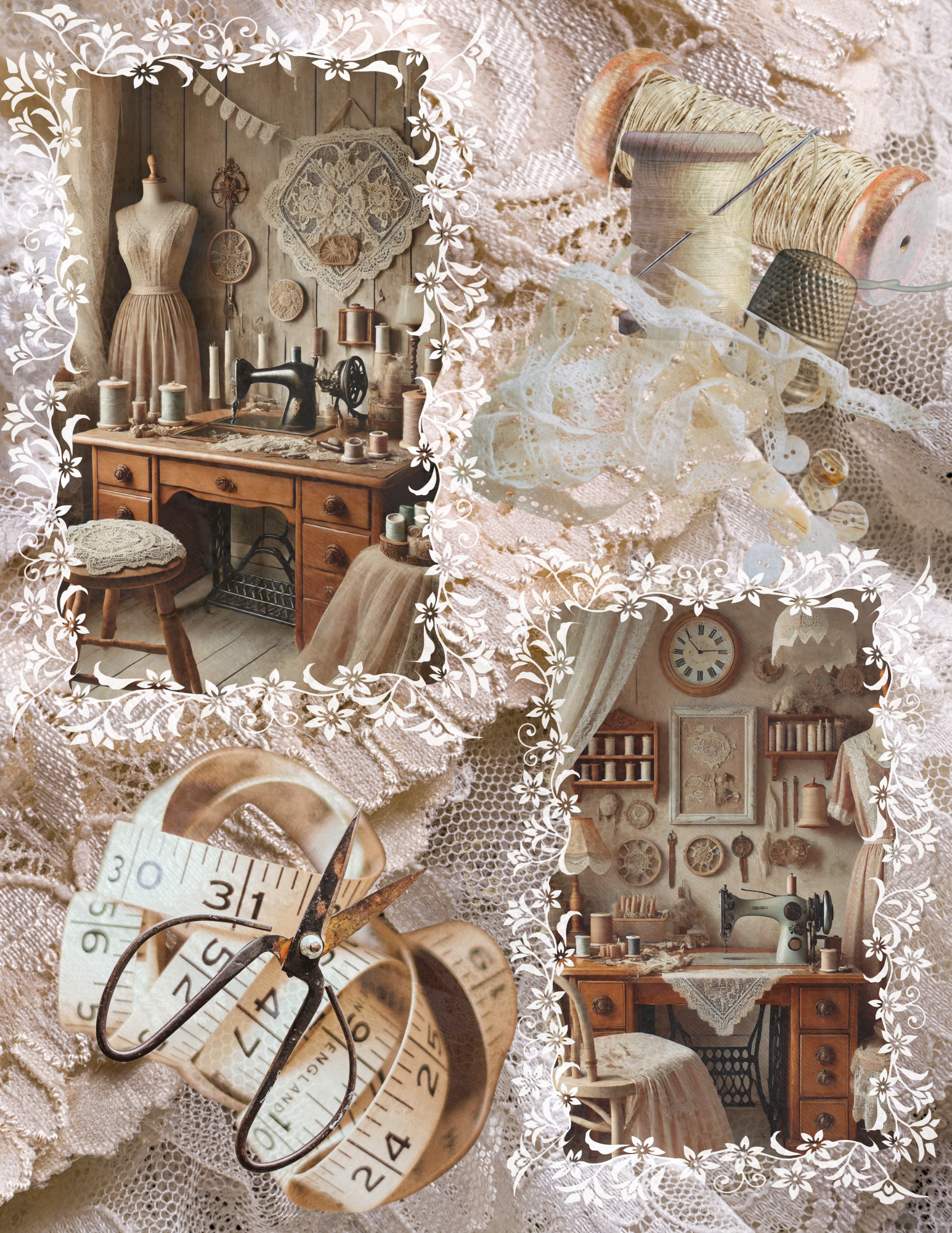 The Vintage Dressmaker Tall & Skinny digital papers