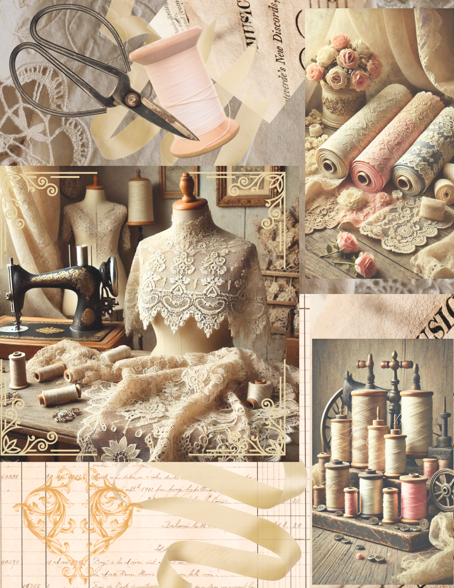 The Vintage Dressmaker Tall & Skinny digital papers