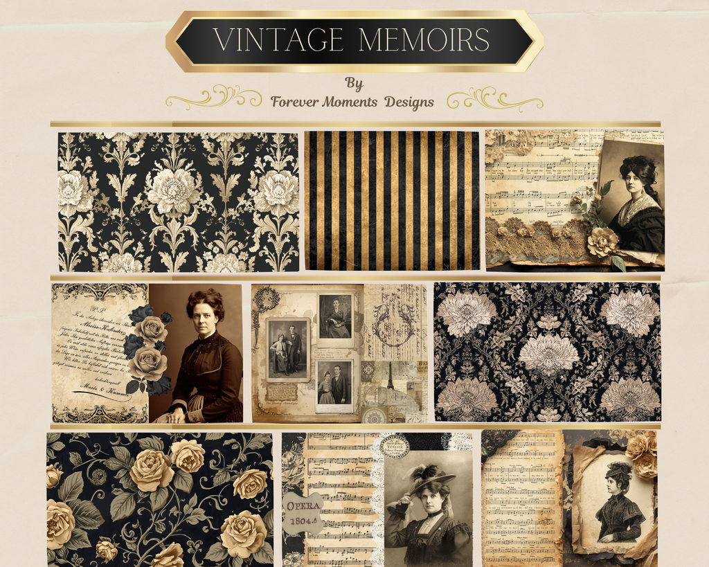 Vintage Memoirs Junk Journal  Kit