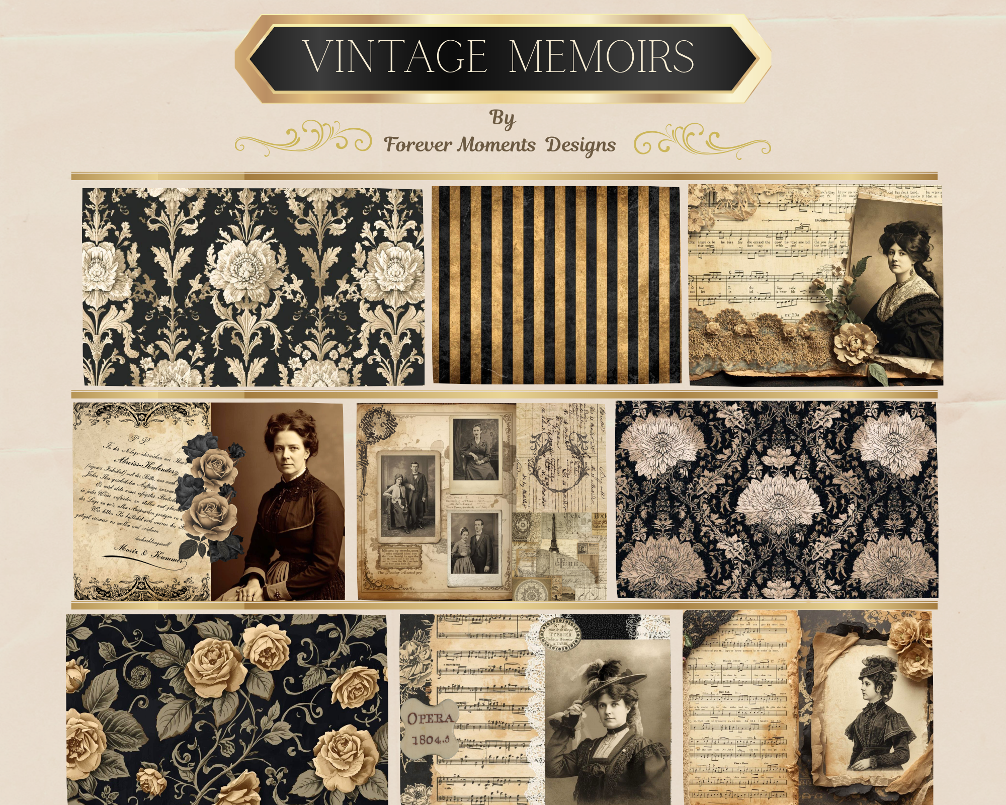 Vintage Memoirs Junk Journal  Kit