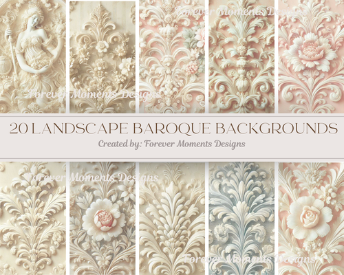 20 Baroque Backgrounds Paper Collection ( landscape)