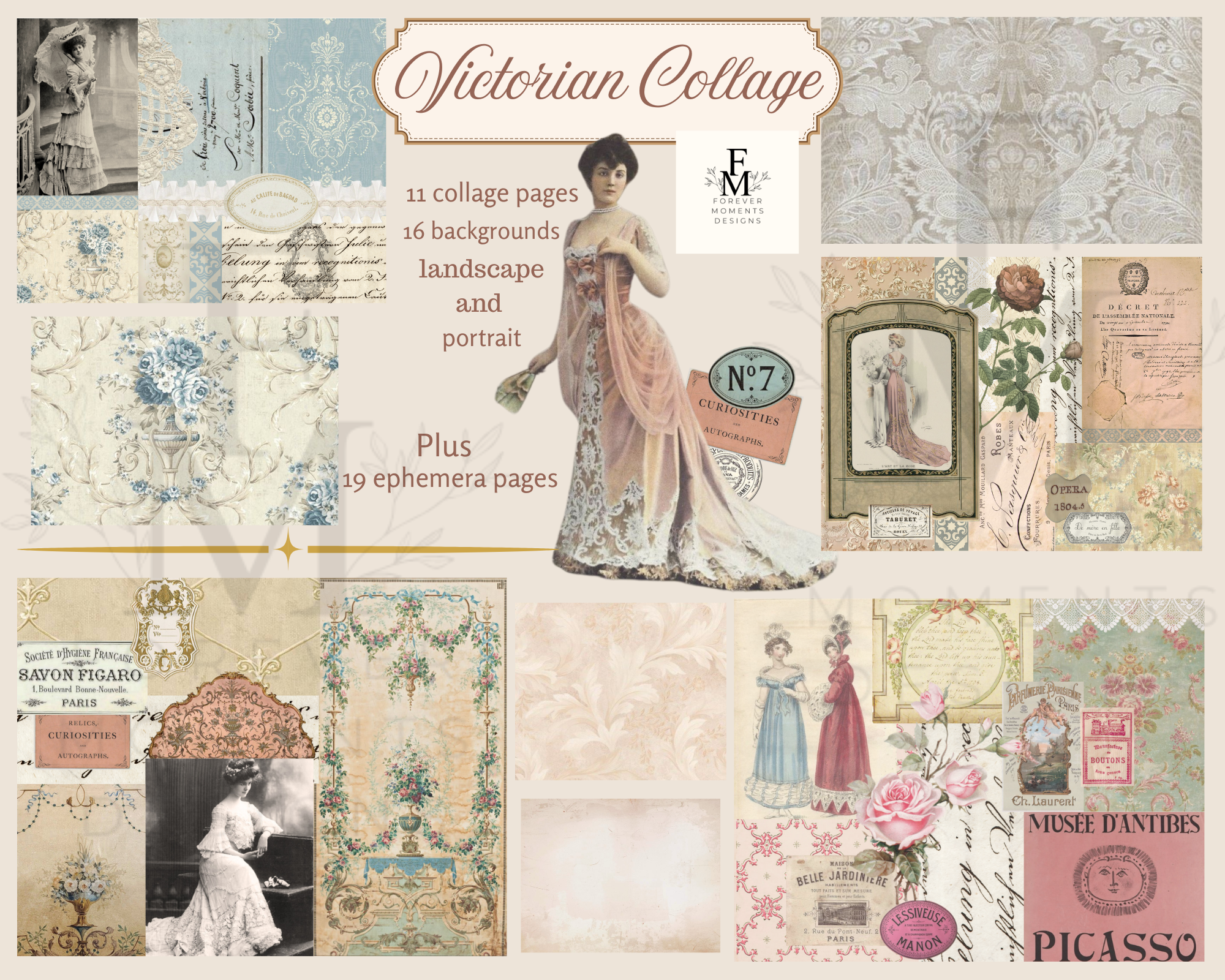 Victorian Collage kit + bonus ephemera kit