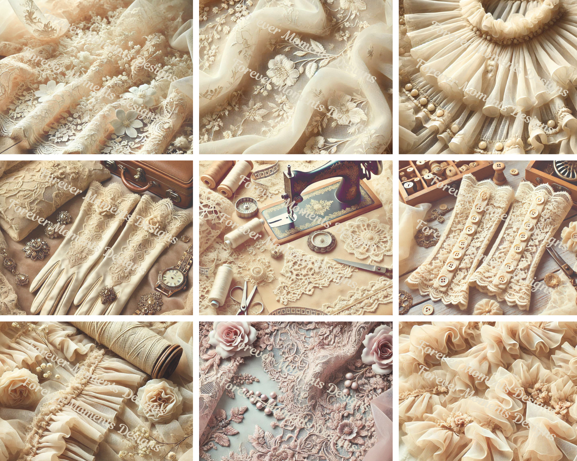 The Vintage Dressmaker landscape digital paper