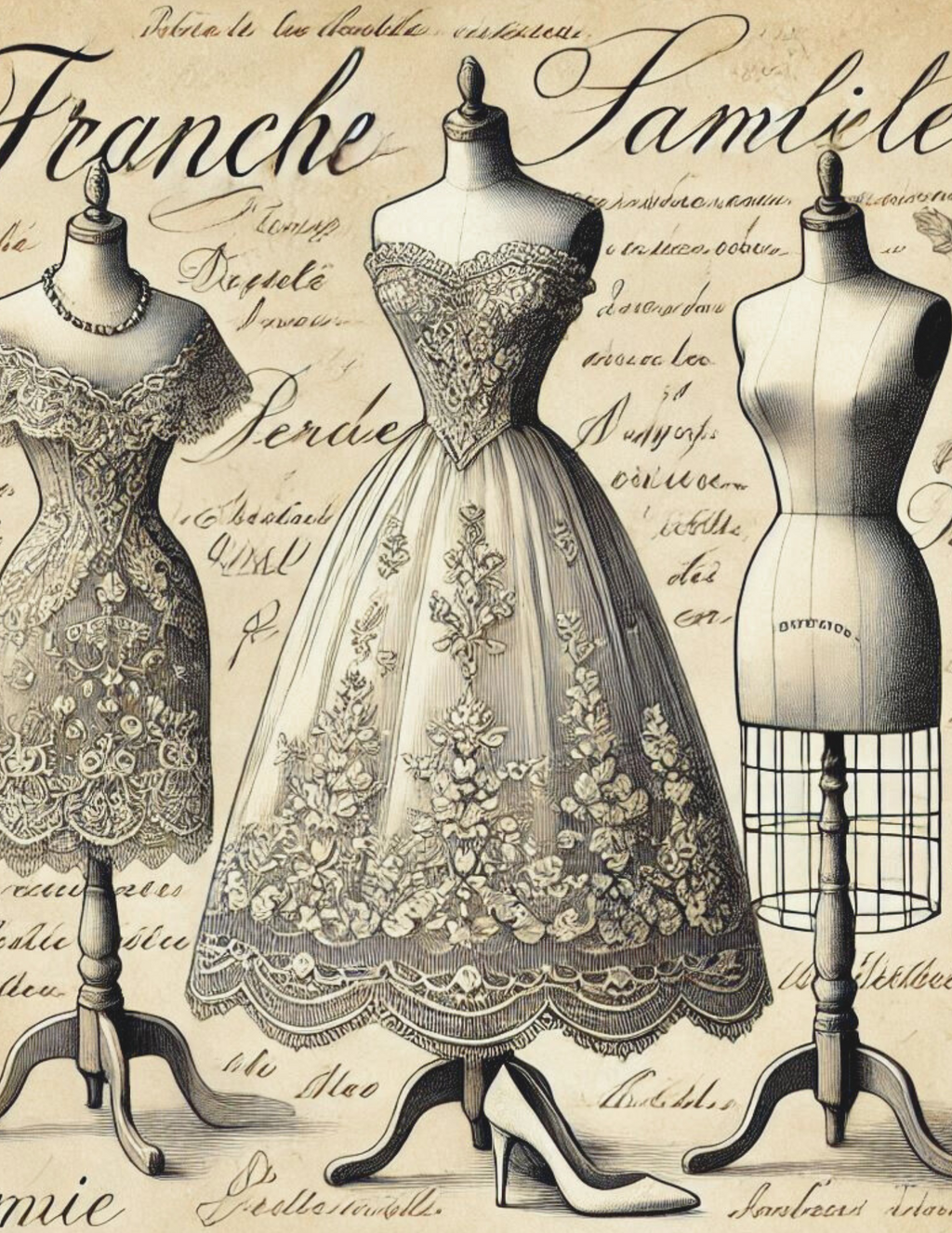 The Vintage Dressmaker Tall & Skinny digital papers