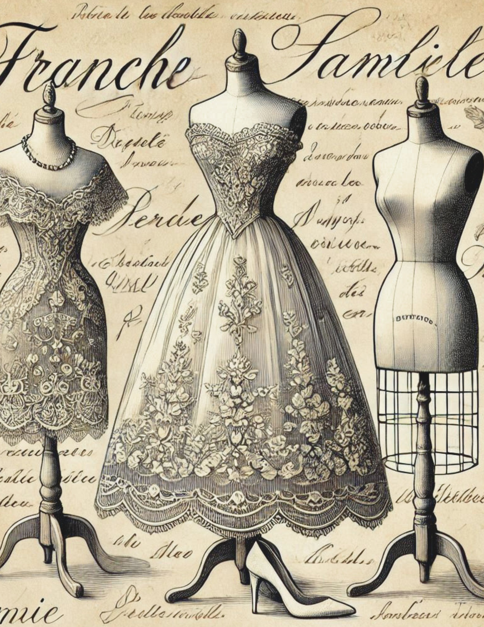 The Vintage Dressmaker Tall & Skinny digital papers