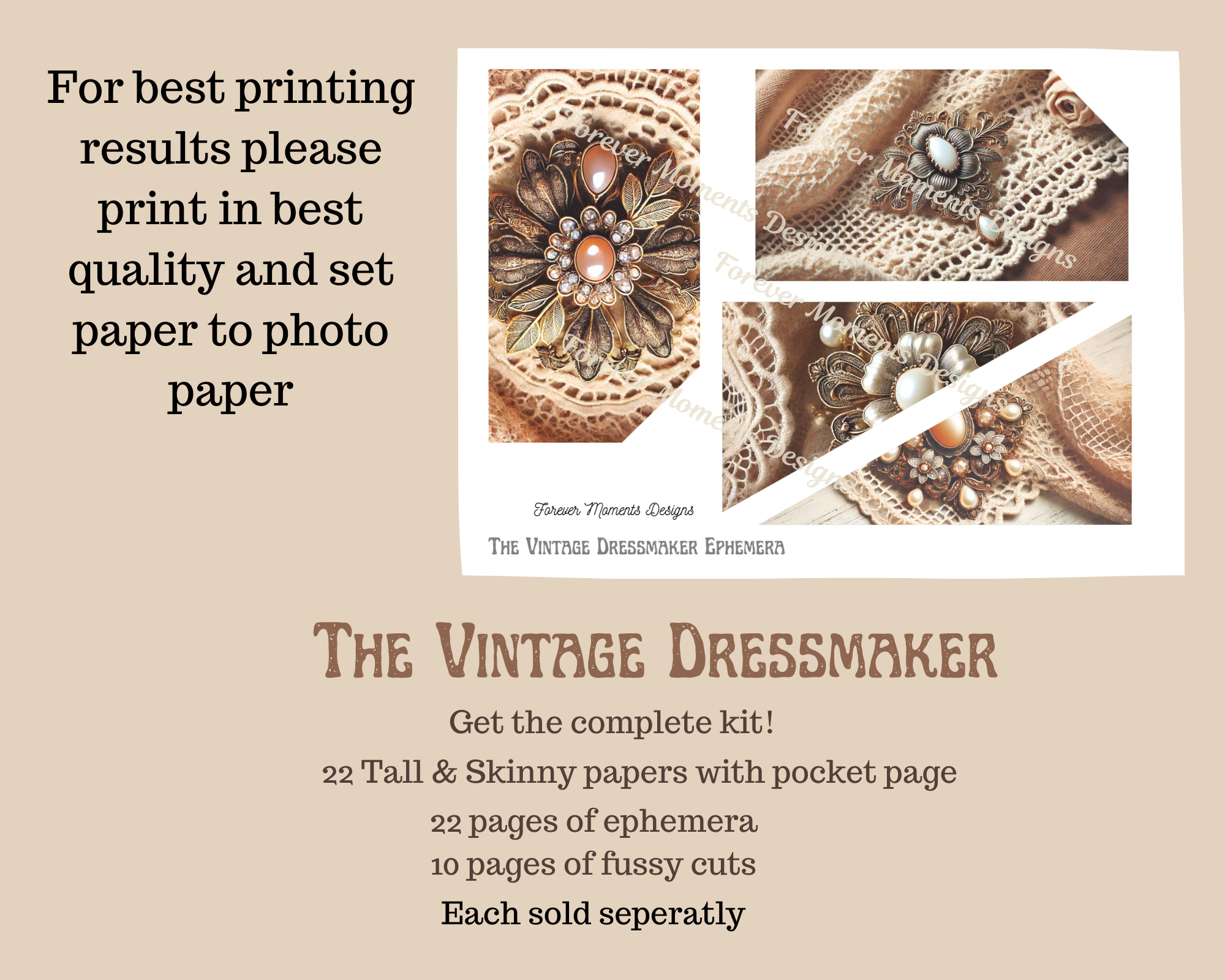 The Vintage Dressmaker landscape digital paper
