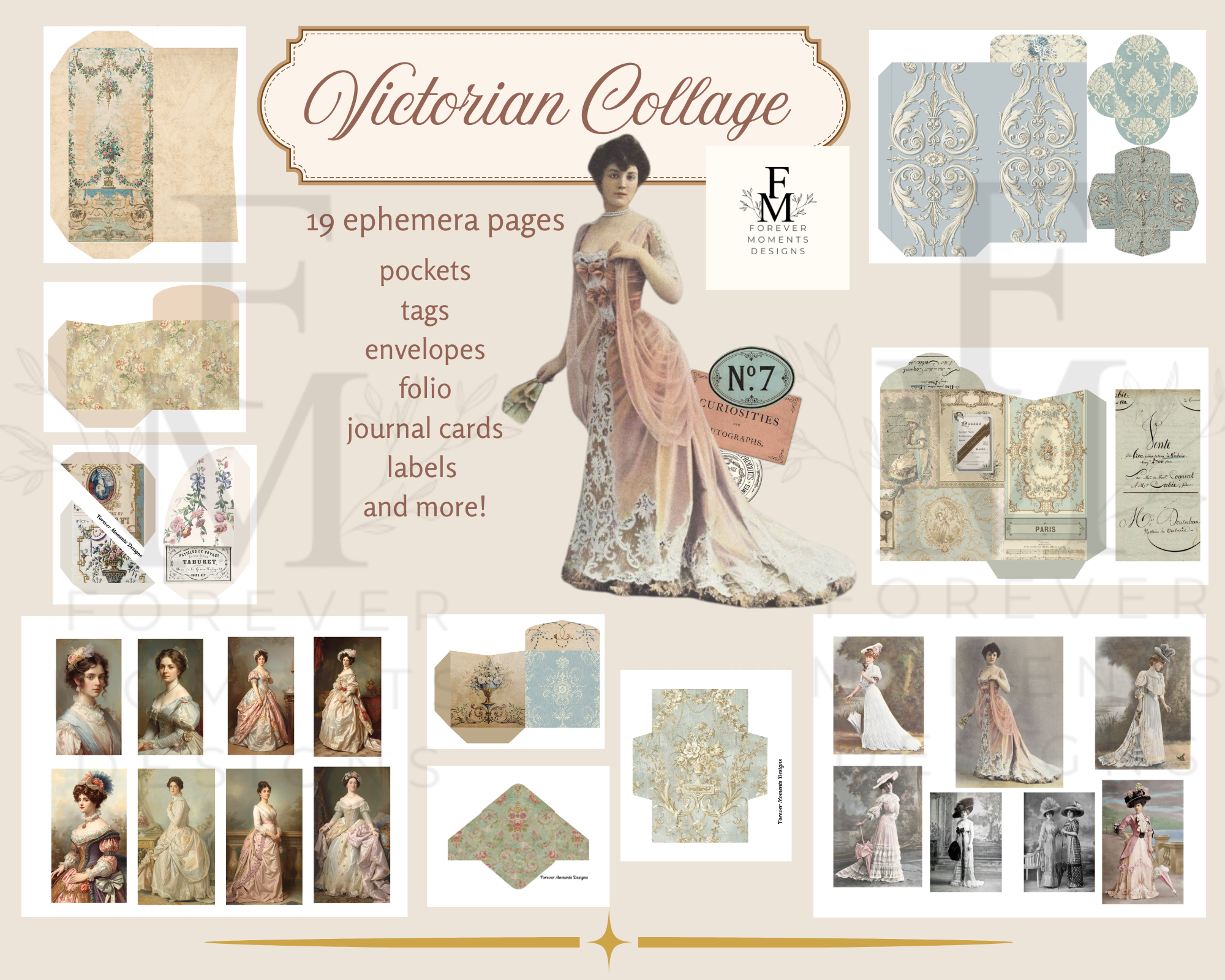 Victorian Collage kit + bonus ephemera kit