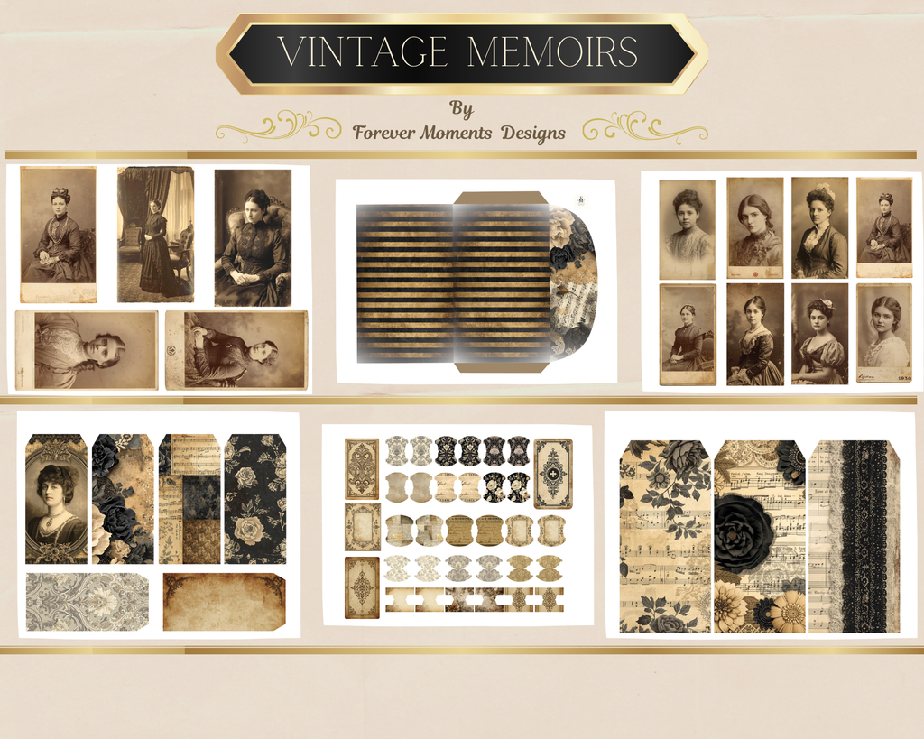 Vintage Memoirs Junk Journal  Kit