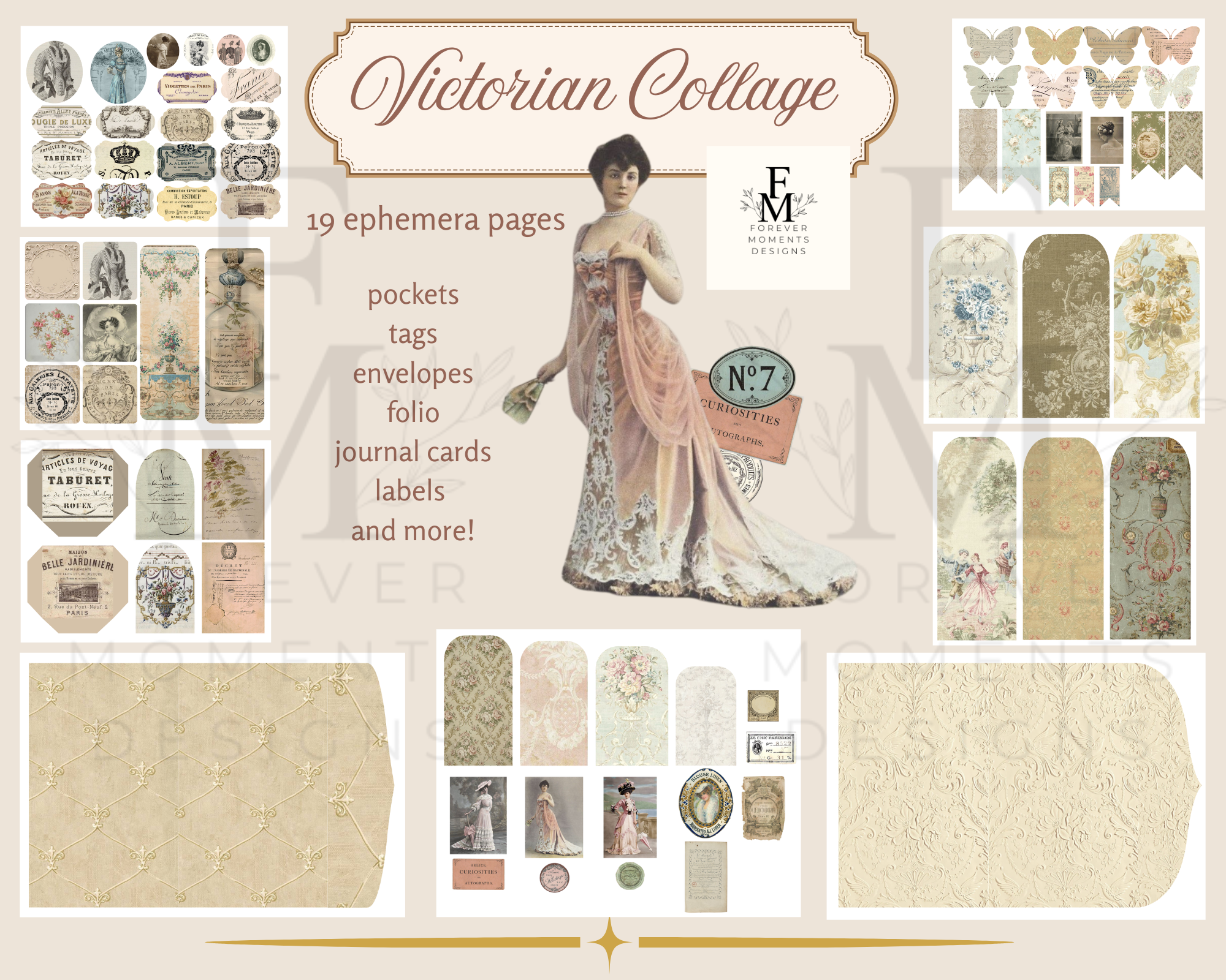 Victorian Collage kit + bonus ephemera kit