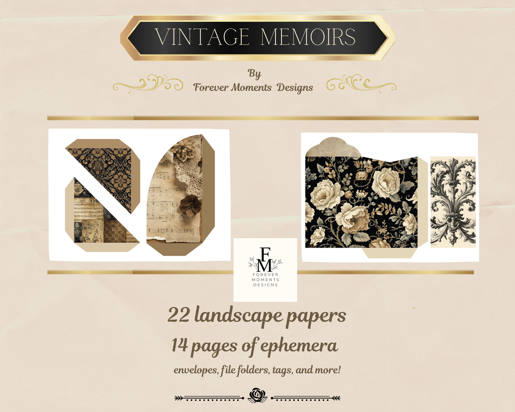 Vintage Memoirs Junk Journal  Kit