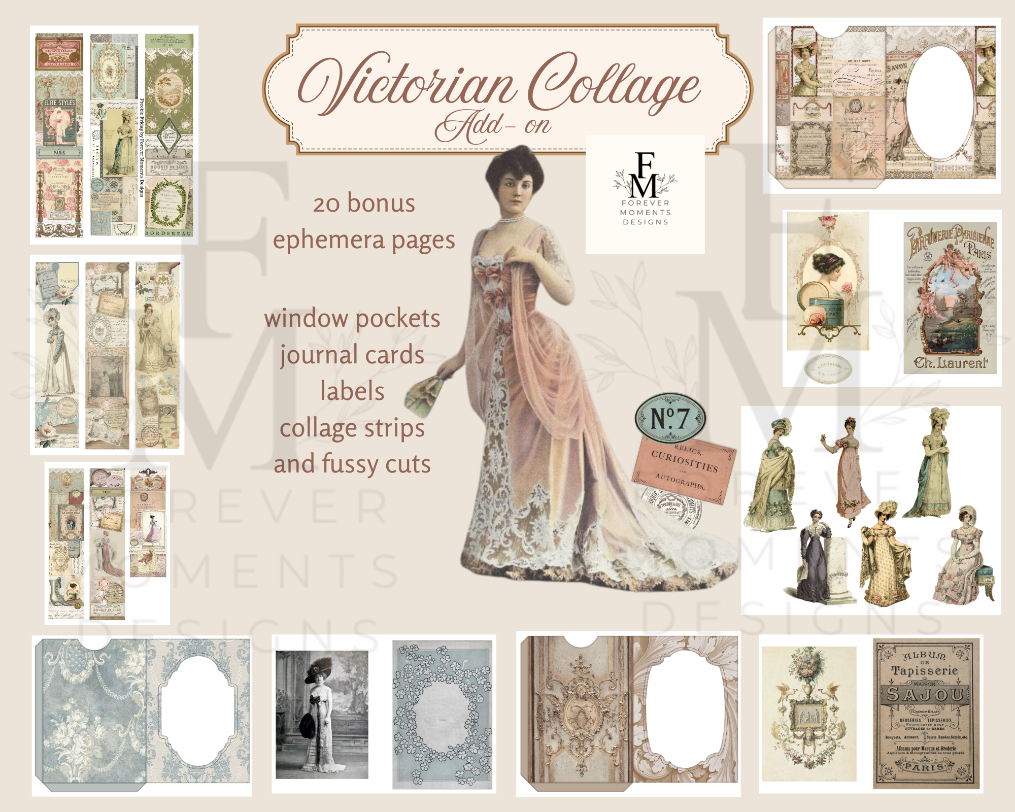 Victorian Collage kit + bonus ephemera kit